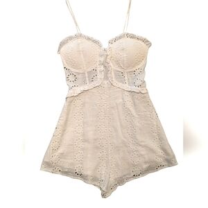 Rising Vegan White BUSTIER summer romper size S
